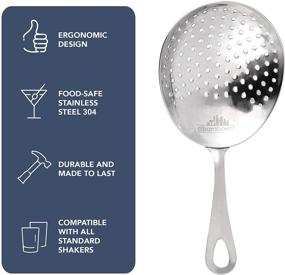 img 3 attached to 🍸 SS304 Stainless Steel Julep Strainer: Ideal Cocktail Strainer for Home or Commercial Bar Use