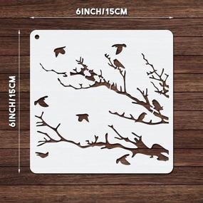 img 2 attached to 🌳 Reusable Tree Stencils for DIY Crafts: Reversed Branches Aspen Trees - 8 Piece Set (15x15cm/5.9x5.9 Inch)