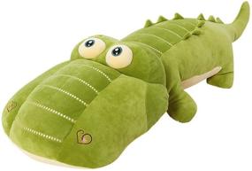 img 4 attached to LERORO 26 Inch Crocodile Plush Toy - Adorable Alligator Stuffed Animal Giant Children Pillow Cushion - Super Soft Cuddly Dolls for Kids Boys Girls Gifts, Green, 65CM