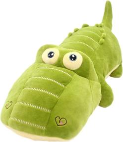 img 3 attached to LERORO 26 Inch Crocodile Plush Toy - Adorable Alligator Stuffed Animal Giant Children Pillow Cushion - Super Soft Cuddly Dolls for Kids Boys Girls Gifts, Green, 65CM