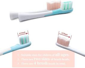 img 3 attached to Rechargeable Kids Electric Toothbrush with Timer, 2-Stage Sonic Technology, Waterproof & Memory Function - Includes 4 Replacement Heads and 3 Modes - Perfect for Kids (Pink)