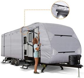 img 2 attached to Leader Accessories Silver 300D Ripstop Diamond Travel Trailer Cover, Fits 24'-27'