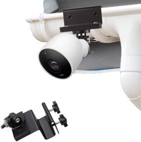 img 4 attached to Wasserstein Weatherproof Gutter Mount with Magnetic Adapter for Nest Cam Outdoor - Optimal Placement and Enhanced Protection (Black)