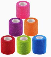 🐾 transun moo 6 pack self adhesive bandage wrap - 2" x 5 yards breathable cohesive vet wrap for pets and sports - elastic self-adherent tape for wrist, ankle in mixed colors логотип