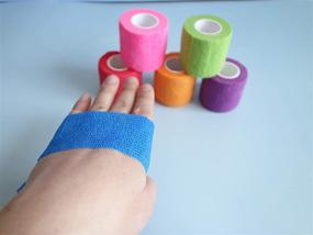 img 1 attached to 🐾 Transun Moo 6 Pack Self Adhesive Bandage Wrap - 2" x 5 Yards Breathable Cohesive Vet Wrap for Pets and Sports - Elastic Self-Adherent Tape for Wrist, Ankle in Mixed Colors