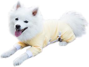 img 4 attached to 🐾 Adjustable Fit Step-into Pet Cover with Short Sleeves - Cover Me by Tui, Small, Yellow