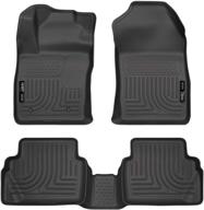 🐾 husky liners weatherbeater floor mats - fits 2011-2019 ford fiesta - black - front & 2nd seat - 98751 logo