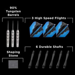 img 1 attached to GLD Products Fat Cat Bulletz 90% Tungsten Darts with Case - 23g, Black: High-Quality Steel Tip Dart Set