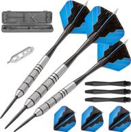 gld products fat cat bulletz 90% tungsten darts with case - 23g, black: high-quality steel tip dart set логотип