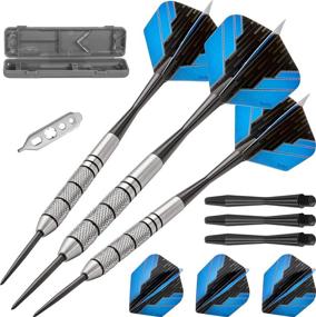 img 4 attached to GLD Products Fat Cat Bulletz 90% Tungsten Darts with Case - 23g, Black: High-Quality Steel Tip Dart Set