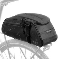 🚲 wotow bike reflective rear rack bag | water resistant saddle panniers | 8l capacity trunk storage bag | cycling back seat cargo carrier pouch with shoulder strap | ideal for outdoor travel and commute logo