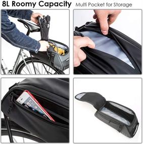 img 1 attached to 🚲 WOTOW Bike Reflective Rear Rack Bag | Water Resistant Saddle Panniers | 8L Capacity Trunk Storage Bag | Cycling Back Seat Cargo Carrier Pouch with Shoulder Strap | Ideal for Outdoor Travel and Commute