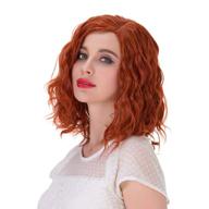 🧡 aicos fashion 35cm short curly full head wig - heat resistant wig for daily dress, carnival, party, masquerade, anime cosplay + wig cap (orange) logo