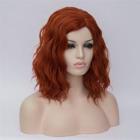 img 1 attached to 🧡 Aicos Fashion 35cm Short Curly Full Head Wig - Heat Resistant Wig for Daily Dress, Carnival, Party, Masquerade, Anime Cosplay + Wig Cap (Orange)