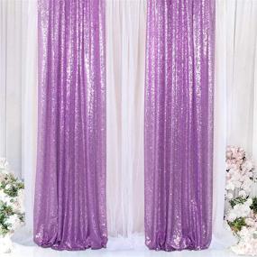 img 3 attached to ShinyBeauty Sequin Backdrop Curtains 2 Panels 2FTx8FT Lavender Glitter Backdrop For Parties Shimmer Curtain For Weddins Bridal Shower Photo Background (2Ft X 8Ft