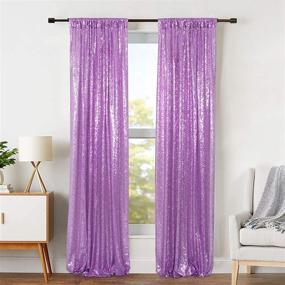 img 2 attached to ShinyBeauty Sequin Backdrop Curtains 2 Panels 2FTx8FT Lavender Glitter Backdrop For Parties Shimmer Curtain For Weddins Bridal Shower Photo Background (2Ft X 8Ft