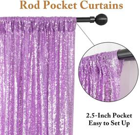 img 1 attached to ShinyBeauty Sequin Backdrop Curtains 2 Panels 2FTx8FT Lavender Glitter Backdrop For Parties Shimmer Curtain For Weddins Bridal Shower Photo Background (2Ft X 8Ft