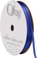🎀 offray royal blue double face satin craft ribbon - 1/8-inch x 24-feet logo