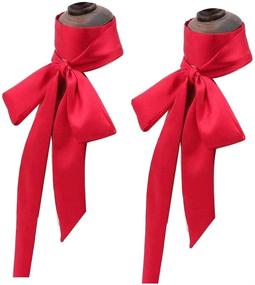 img 3 attached to Stylish Ribbon Skinny Necktie Choker Women's Accessories and Scarves & Wraps