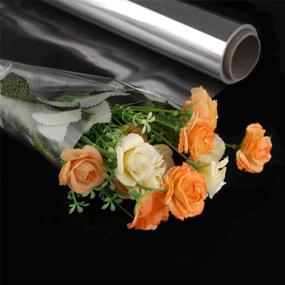 img 1 attached to 🎁 STOBOK Clear Cellophane Wrap Roll - 15.7 inches x 100Ft - Transparent, 2.5 Mil Thick - Ideal for Flowers, Baskets, Food & Gifts