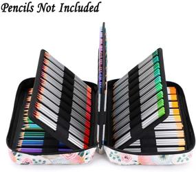 img 3 attached to 🖍️ BTSKY Colored Pencil Case: 220 Slot Pen Pencil Bag Organizer - Multilayer Holder for Prismacolor, Crayola, Gel Pen & Watercolor Flowers
