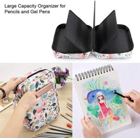 img 2 attached to 🖍️ BTSKY Colored Pencil Case: 220 Slot Pen Pencil Bag Organizer - Multilayer Holder for Prismacolor, Crayola, Gel Pen & Watercolor Flowers