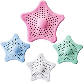 img 4 attached to 🛁 Efficient Hair Catcher: Silicone Tub Drain Strainers - 4 Pack - Easily Cleanable, Strong Adsorption, Perfect Hair Stopper for Bathroom Bathtub