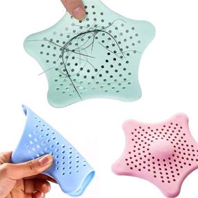 img 1 attached to 🛁 Efficient Hair Catcher: Silicone Tub Drain Strainers - 4 Pack - Easily Cleanable, Strong Adsorption, Perfect Hair Stopper for Bathroom Bathtub