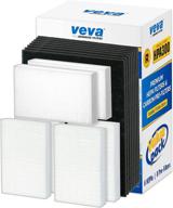 🌬️ veva air purifier filter replacement - 6 pack of hepa air filters with 8 precut activated carbon pre-filters, compatible with honeywell hpa300 purifiers & filter r, hepa filter and pre-filters bundle logo