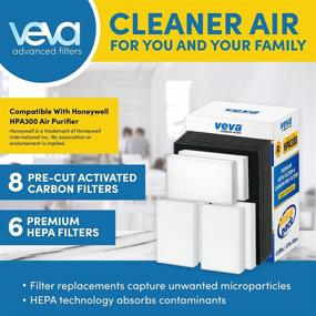 img 3 attached to 🌬️ VEVA Air Purifier Filter Replacement - 6 Pack of HEPA Air Filters with 8 Precut Activated Carbon Pre-Filters, Compatible with Honeywell HPA300 Purifiers & Filter R, HEPA Filter and Pre-Filters Bundle