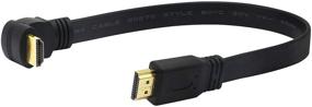 img 4 attached to 🔌 CERRXIAN Lemeng 1FT Плоский узкий кабель HDMI высокой скорости - разъем типа A к углу вниз на 90 градусов типа A