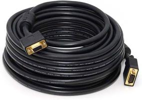 img 2 attached to 💻 Monoprice Super VGA Cable - 50 Feet - Black, Male to Female with Ferrites - Gold Plated, CL2 Rated | In-Wall Installation