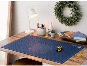 img 2 attached to OLFA RM-MG NBL Cutting Mat 24x36, Blue - Durable Self-Healing Mat for Accurate and Safe Cutting Tasks