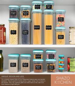 img 2 attached to 40 Pc Food Storage Containers Set by Shazo - Largest Airtight Dry Food Space Saver with Interchangeable Lid, Labels + Marker - One Lid Fits All - Reusable