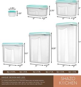 img 1 attached to 40 Pc Food Storage Containers Set by Shazo - Largest Airtight Dry Food Space Saver with Interchangeable Lid, Labels + Marker - One Lid Fits All - Reusable