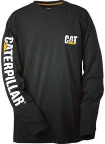 img 2 attached to 🐛 Caterpillar Trademark Banner T Shirt: Premium Men's Clothing with Classic Appeal