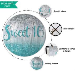 img 3 attached to 🎉 Очаровательный фон Allenjoy Sweet 16 Silver Blue Bokeh Glitter: идеальное украшение для вечеринки по случаю счастливого 16-летия девушки!