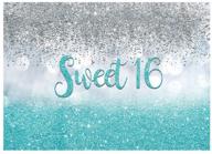 🎉 очаровательный фон allenjoy sweet 16 silver blue bokeh glitter: идеальное украшение для вечеринки по случаю счастливого 16-летия девушки! логотип