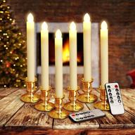 🕯️ yunlights flameless taper candles - 6 pack battery operated christmas window candle lights with remote control and timer, warm white - ideal for seasonal & festival celebration логотип