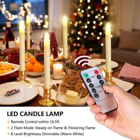 img 2 attached to 🕯️ YUNLIGHTS Flameless Taper Candles - 6 Pack Battery Operated Christmas Window Candle Lights with Remote Control and Timer, Warm White - Ideal for Seasonal & Festival Celebration