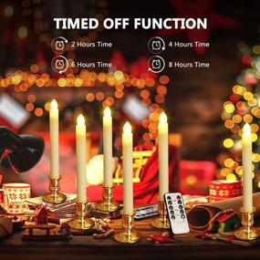 img 1 attached to 🕯️ YUNLIGHTS Flameless Taper Candles - 6 Pack Battery Operated Christmas Window Candle Lights with Remote Control and Timer, Warm White - Ideal for Seasonal & Festival Celebration