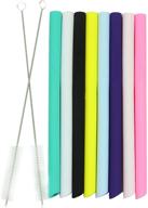 🥤 silicone smoothie straw set for housavvy 11oz tumblers - 8 colors + 2 cleaning brushes for kids logo