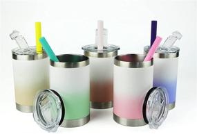 img 1 attached to 🥤 Silicone Smoothie Straw Set for Housavvy 11oz Tumblers - 8 Colors + 2 Cleaning Brushes for Kids