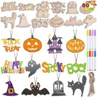 🎃 halloween wood craft kit: diy arts & crafts ornaments for kids, homeschool, parties & more logo