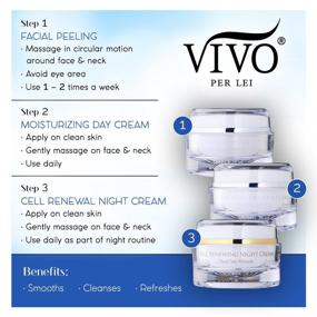 img 3 attached to 💆 Get 3 Packs of Vivo Per Lei Moisturizer, Renewing Night & Facial Peeling Skin Care Set for Effective Skincare