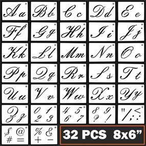 img 4 attached to 🖌️ Caligraphy Alphabet Painting Stencils: Essential Scrapbook Painting, Drawing & Art Supplies