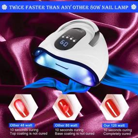 img 1 attached to 💅 Экономичная 120W УФ-лампа для ногтей с LED-диодами: Быстрое высыхание гель-лаков с 4 настройками таймера и 42 светодиодами - Профессиональная автоматическая датчиковая лампа для ногтей, идеально подходит для домашнего и салонного использования.