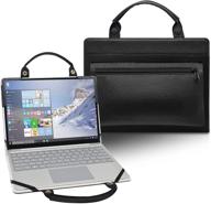 📚 liushan 2 in 1 pu leather protective case cover sleeve + portable bag for 12.4" microsoft surface laptop go - black [not compatible with surface laptop 13.5 & surface laptop 3 15] logo