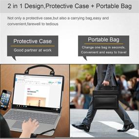 img 2 attached to 📚 LiuShan 2 in 1 PU Leather Protective Case Cover Sleeve + Portable Bag for 12.4" Microsoft Surface Laptop Go - Black [Not Compatible with Surface Laptop 13.5 & Surface Laptop 3 15]