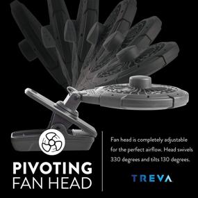 img 2 attached to 🔋 Treva 5 Inch Battery Powered Clip Fan – Slim, Portable & Multi-Directional Cooling with Adjustable Head – Ideal for Travel, Outdoor Activities, Camping, Car, Office Desk, Baby Stroller – 2 Units, Khaki